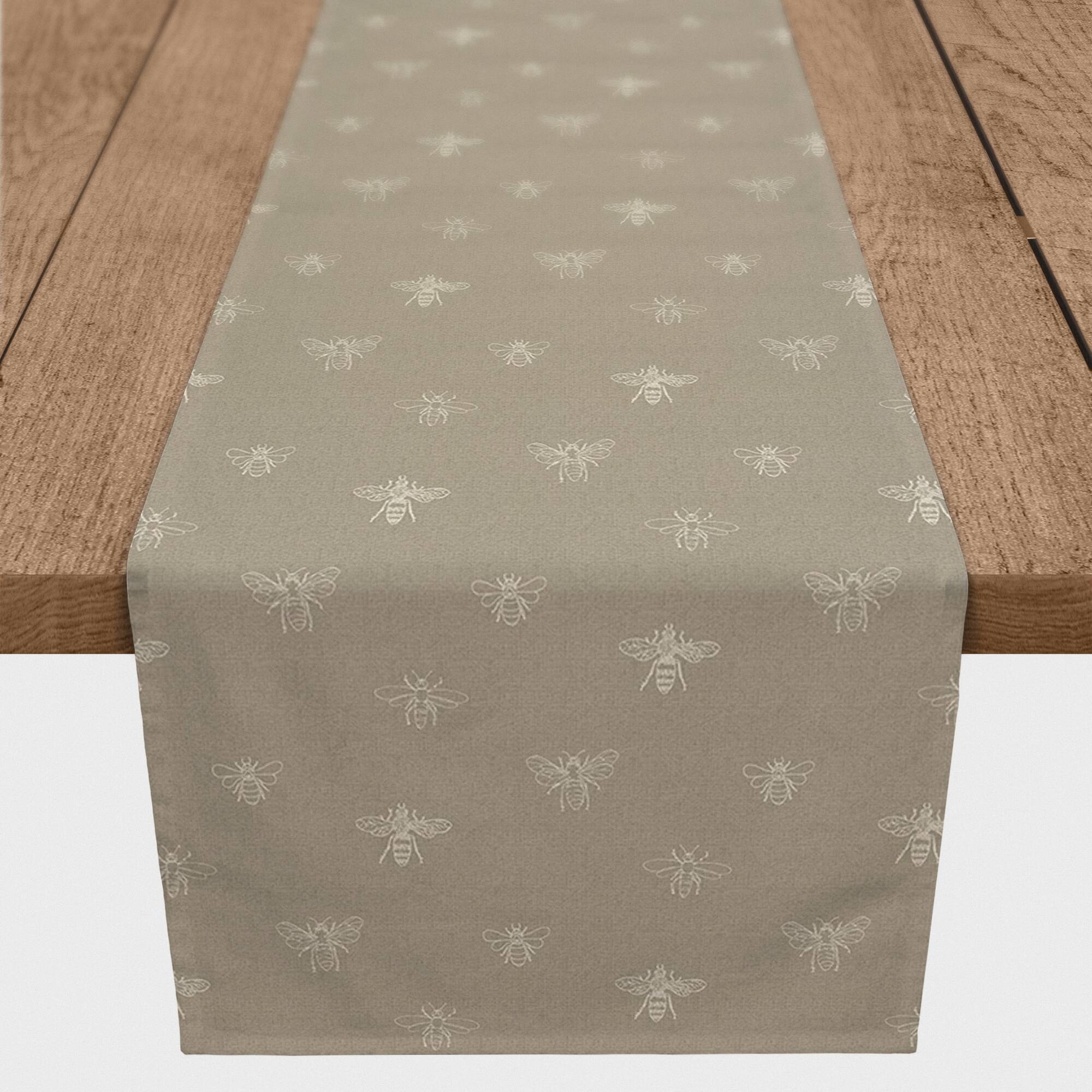 Delicate Bee Pattern Cotton Twill Runner